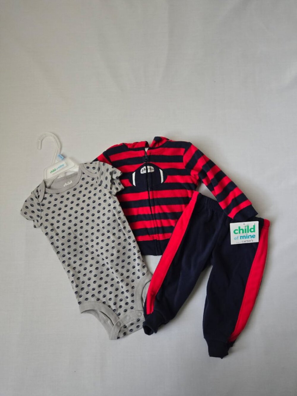 Child of Mine Carter’s Baby Boy Football 3 Piece Outfit Set 3-6M NWT
